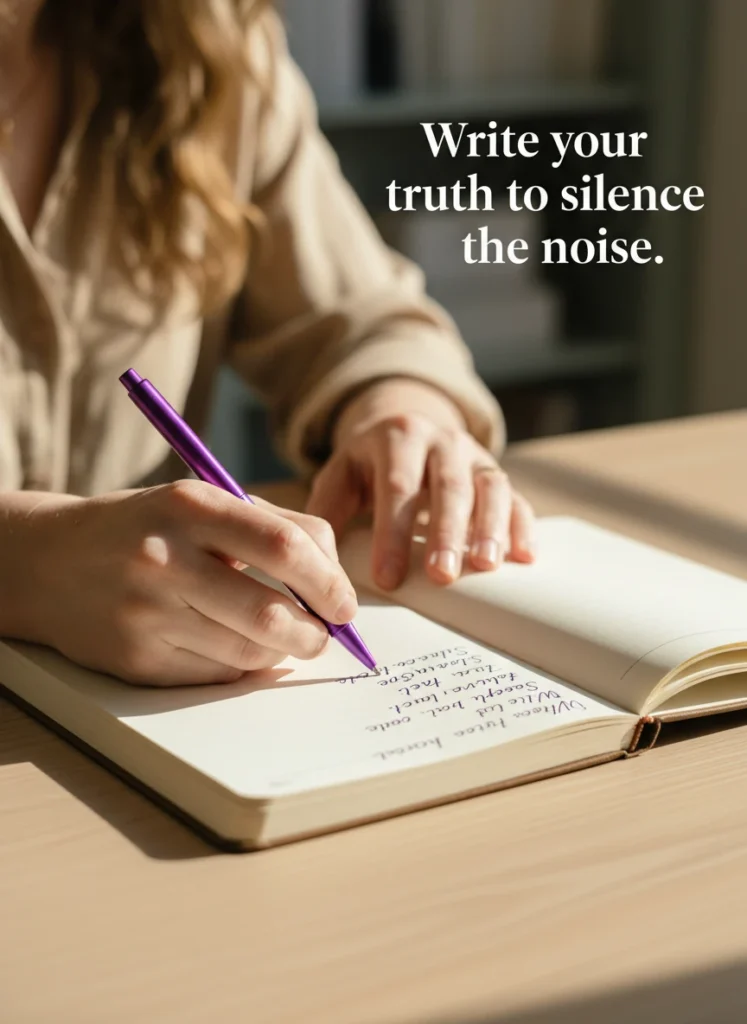 An eviction notice journal spread to silence your inner critic.