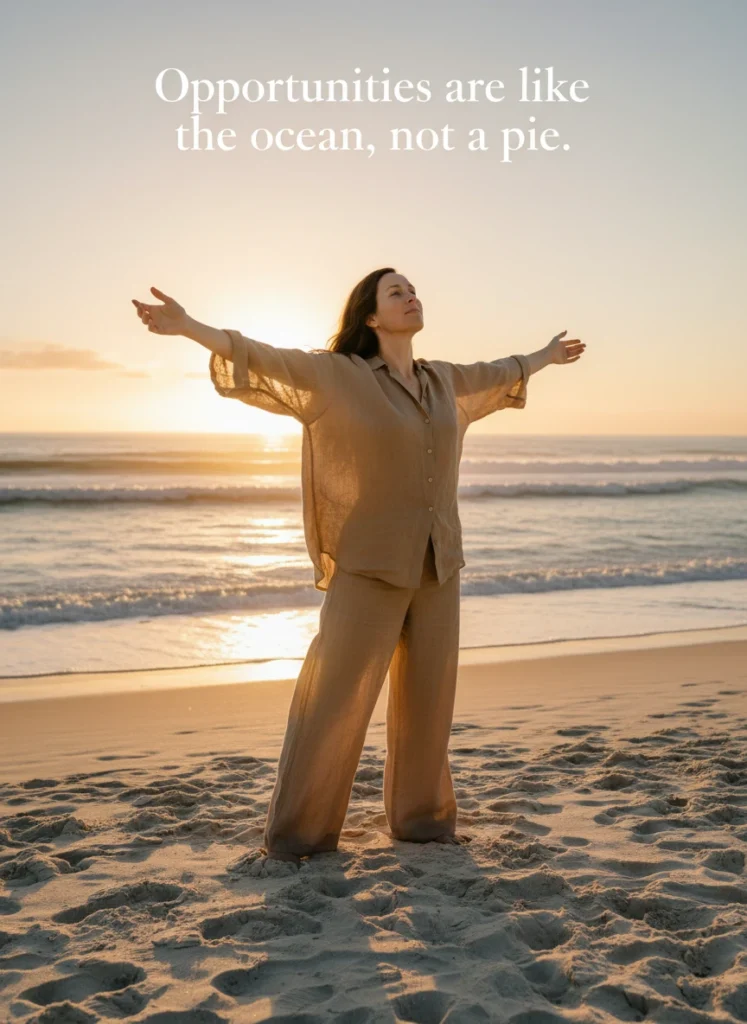 Visualizing the vastness of an abundance mindset compared to a Scarcity vs. Abundance Mindset.
