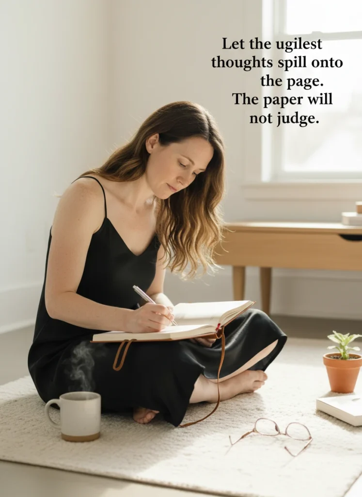 Journaling honestly while following a shadow work guide.