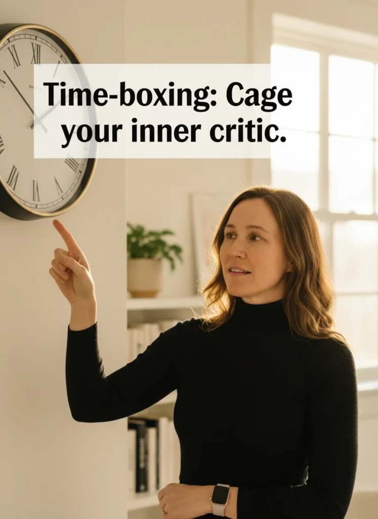Using time-boxing as a mechanical tool for overcoming perfectionism paralysis.