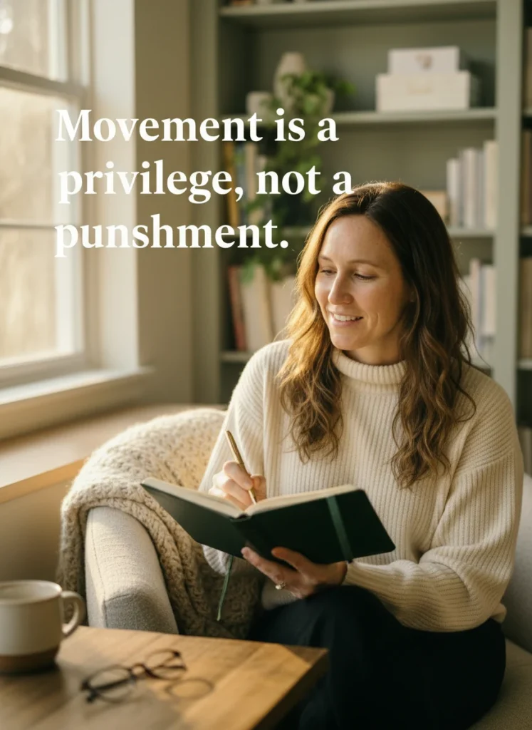 a-peaceful-woman-journaling-about-building-an-exer-11zni8.webp A peaceful woman journaling about building an exercise habit you don't hate