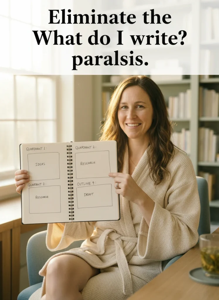 structured four quadrant layout for better gratitude journaling.