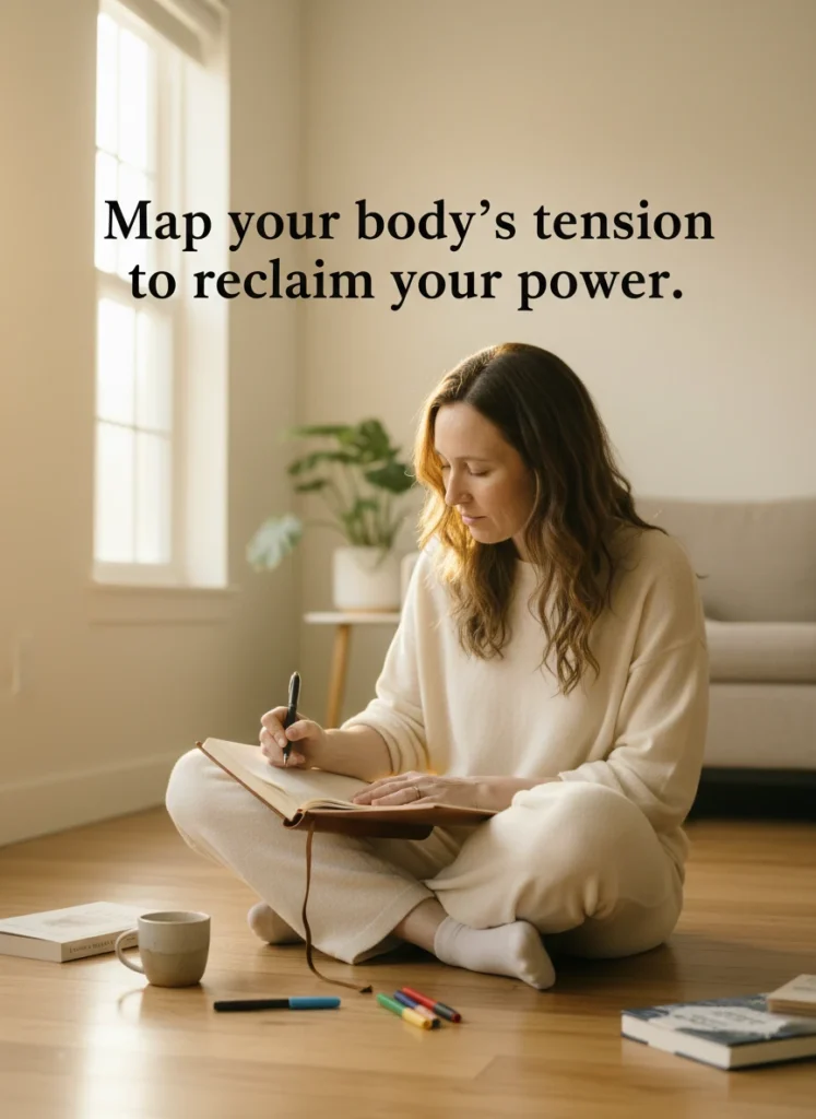 Journaling about physical presence and posture and body language in feeling confident.