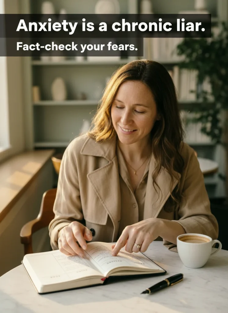 Fact-checking thoughts using journaling for anxiety relief