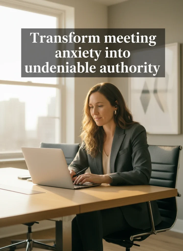 A professional learning how to speak up in meetings with authority.