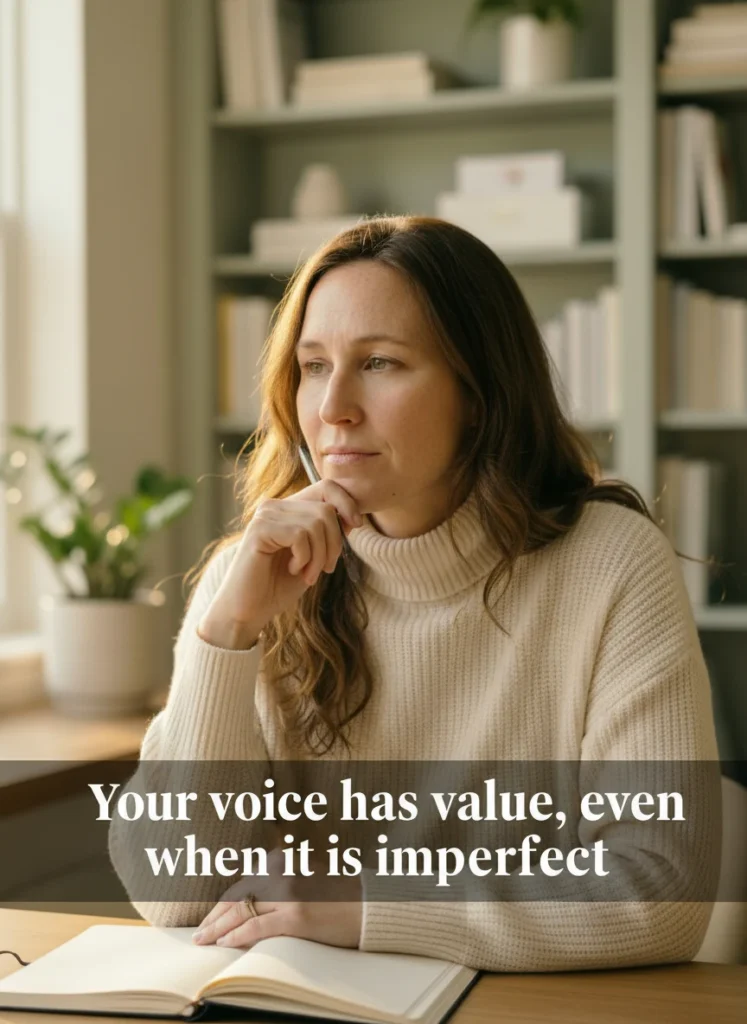 Overcoming perfectionism to learn how to speak up in meetings.