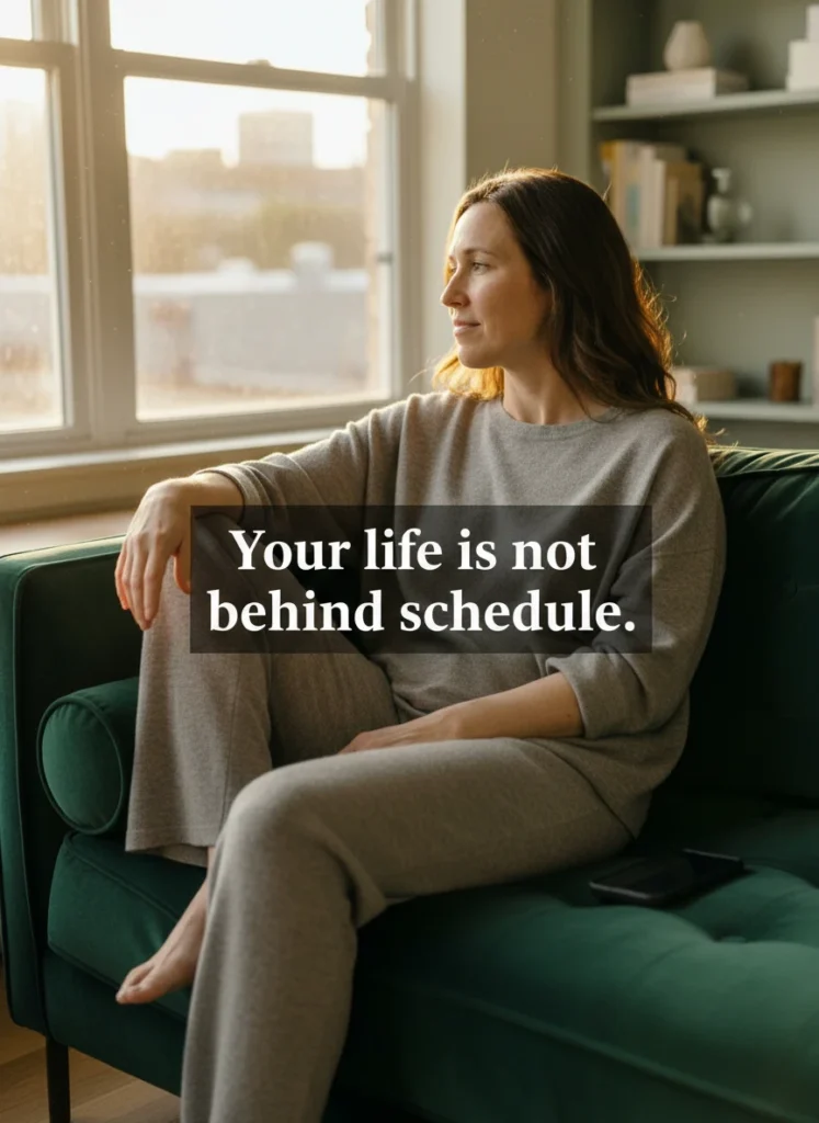A woman reflecting on her life to overcome the comparison trap.