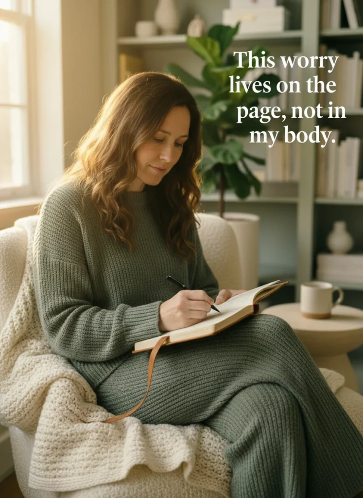 Journaling for sleep during evening wind-down rituals.