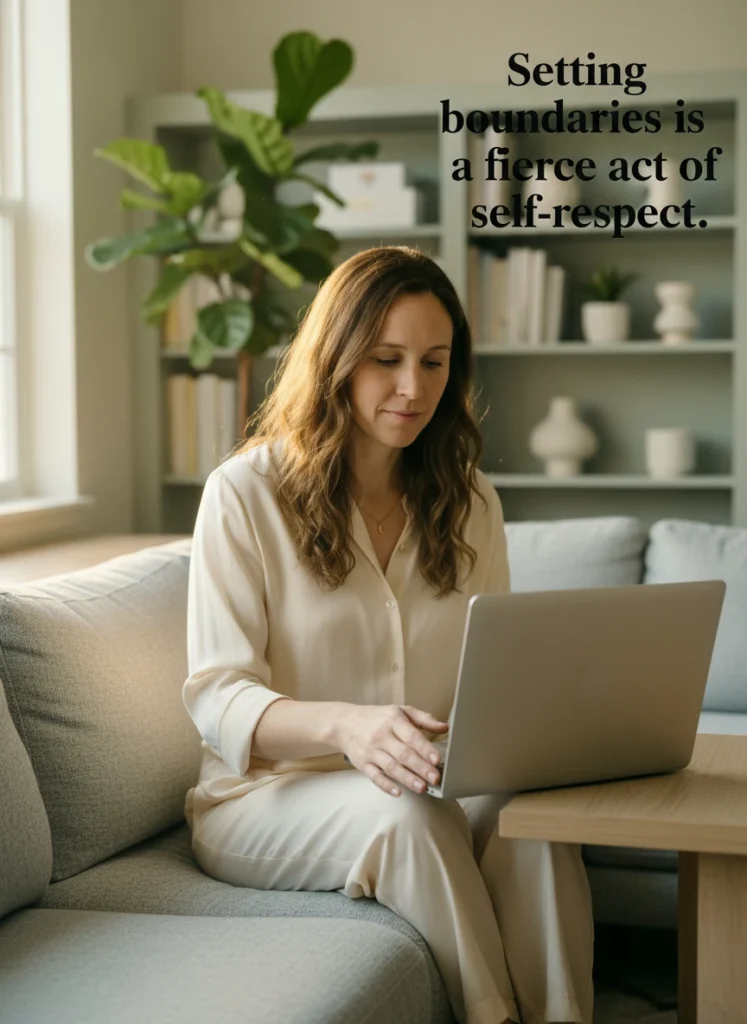 Woman setting boundaries to prove that vulnerability is confidence in personal management.