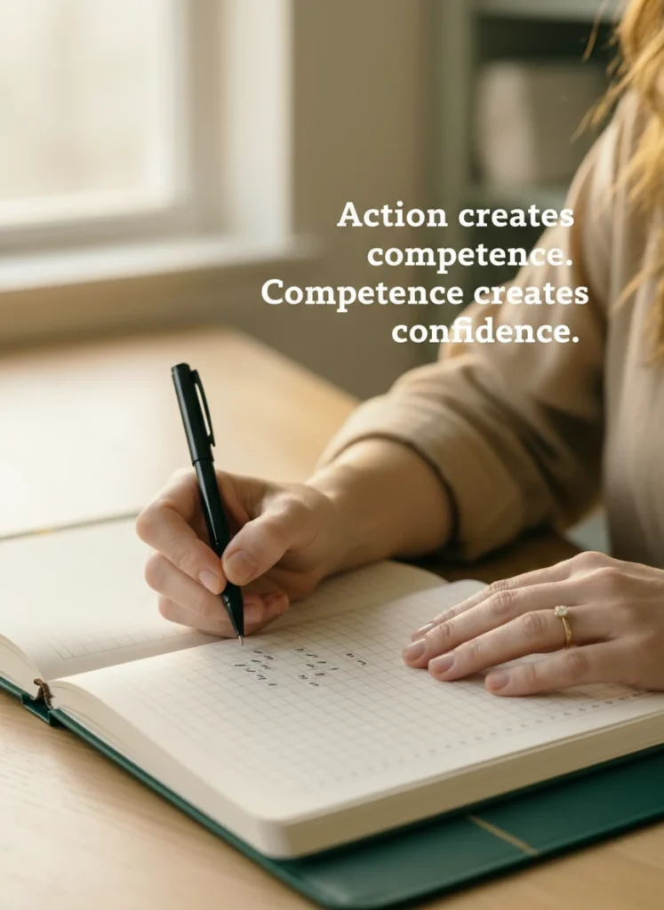 Journaling to document the progress of the confidence-competence loop.