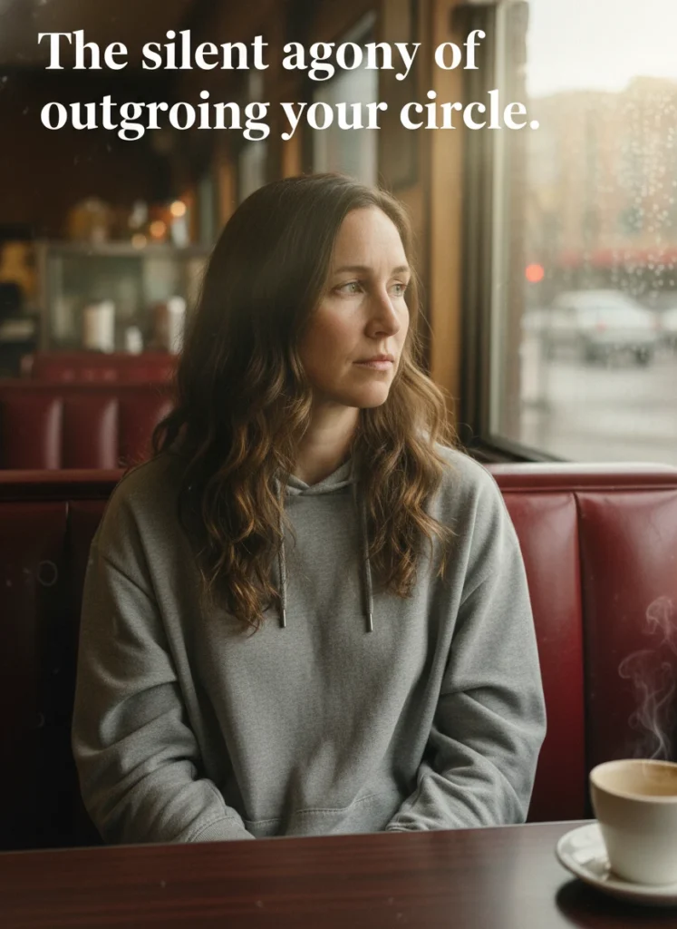 a-woman-feeling-the-emotional-weight-of-outgrowing-0u165q.webp A woman feeling the emotional weight of outgrowing your circle in a public setting.